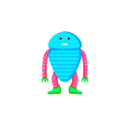 Vector colored robot in cartoon style. Isolated vector robot in a white background.のイラスト素材