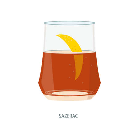 Handmade cocktail with inscription. Summer holiday and beach party concept. Vector illustration isolated on white background.のイラスト素材