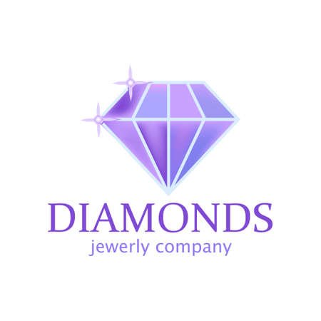 Magic diamond with beautiful facets created by special processing maximizes its natural brilliance. Vector illustration isolated on white background.のイラスト素材