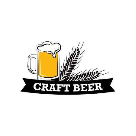 Label delicious foam beer drink. Label for the menu. Premium craft beer.のイラスト素材