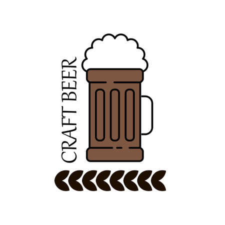 Label delicious foam beer drink. Premium craft beer. Label for the menu.のイラスト素材