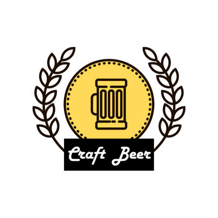 Label delicious foam beer drink. Premium craft beer. Label for the menu.のイラスト素材