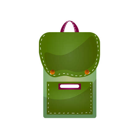 Modern practical backpack with extra pockets roomy shape for a fashionable teenager. Vector illustration isolated on white background.のイラスト素材