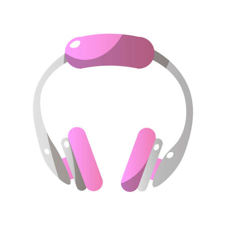 Headphones are an individual device for personal listening of musical compositions. Vector illustration isolated on white background.のイラスト素材