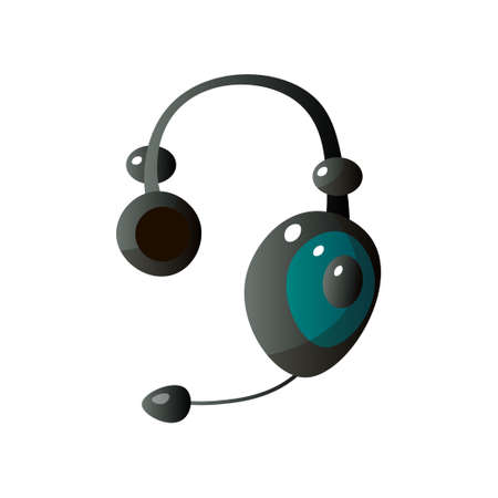 Headphones are an individual device for personal listening of musical compositions. Vector illustration isolated on white background.のイラスト素材