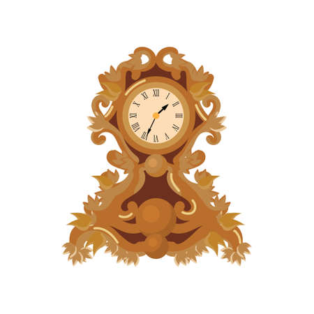 Vintage watches made of wood beautifully concise form. Vector illustration isolated on white background.のイラスト素材