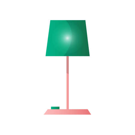 Modern table lamp simple concise form of a pleasant color. Vector illustration isolated on white background.のイラスト素材