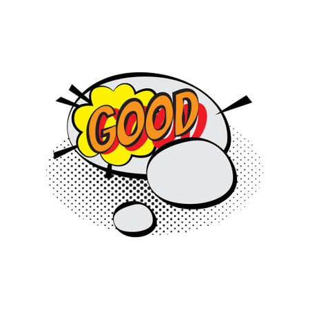 Sticker bubble with text. Short message in color bubble. Vector illustration isolated on white background.のイラスト素材