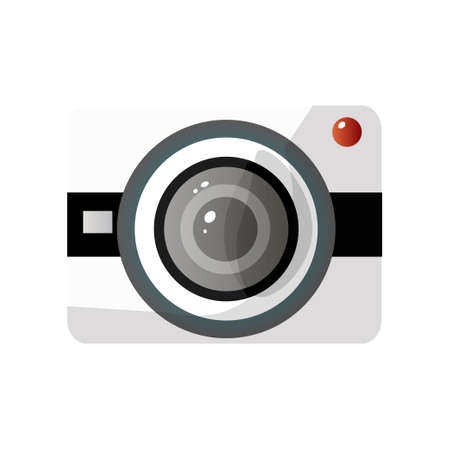 Modern Digital Photo Camera with Lens, Camera Application Sign Vector Illustration