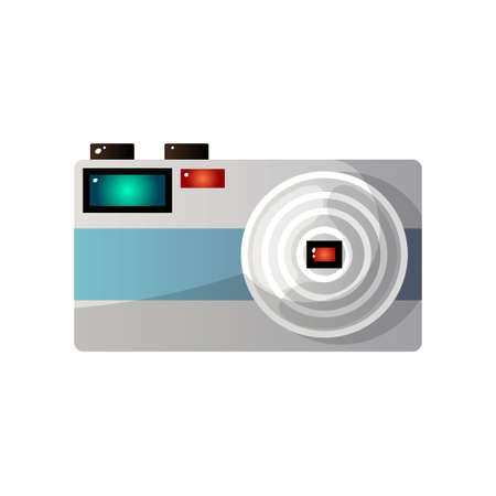 Modern Metal Style Digital Photo Camera Vector Illustrationのイラスト素材