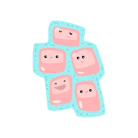 Complex microorganism consisting of several viral or bacterial units against whiteのイラスト素材