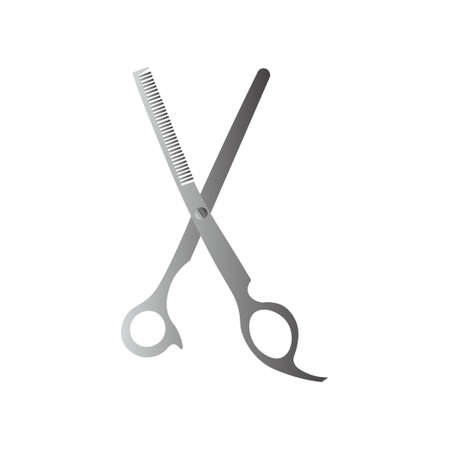 Barber scissors with rounded ends isolated on white backgroundのイラスト素材