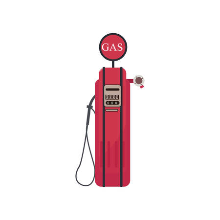 Modern red gas station isolated on white backgroundのイラスト素材