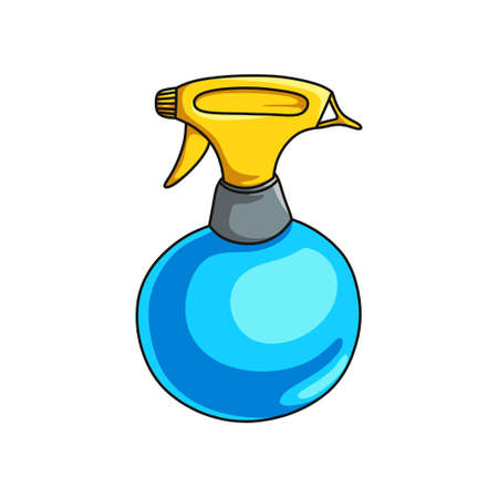 Bottle of professional hair spray isolated on white background. Fashion realistic item hairgrip or haircut tool. Product card template for barbershop, women salonのイラスト素材