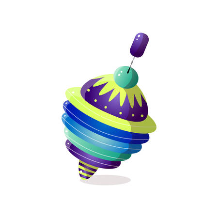 New plastic whirligig model for home kid playing use. Cartoon style. Vector illustration on white backgroundのイラスト素材