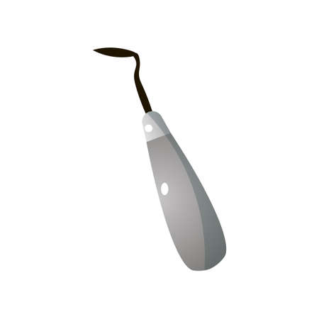 Stomatology dental care tool, stomatologic modern cabinet in business building. Cartoon style. Vector illustration on white backgroundのイラスト素材