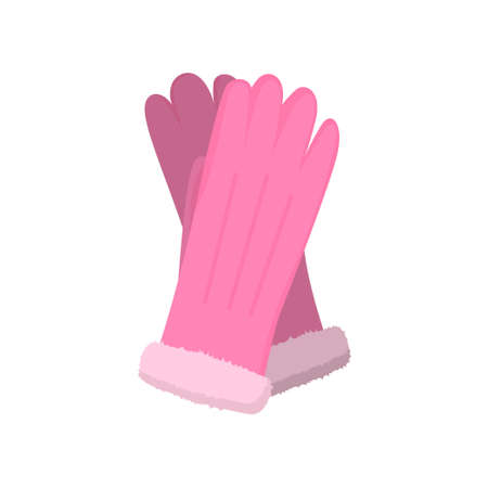 Fashion pink leather winter gloves, for sexy ladyのイラスト素材