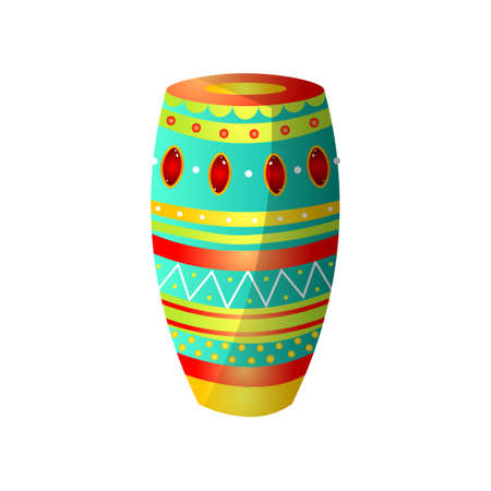 National brazil drums from wood with colorful ornamentのイラスト素材