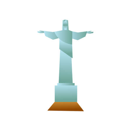 Rio de janeiro Jesus stone statue at mountain peakのイラスト素材
