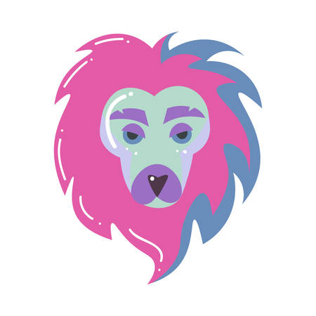 Colorful lion head, leo zodiac sign, modern designのイラスト素材