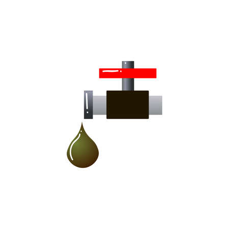 Oil pipe pollution.Raster illustration in the flat cartoon style.のイラスト素材