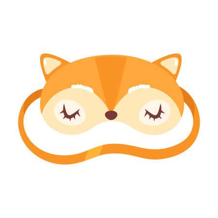 Mask for sleeping in fox shape with eyes vector illustrationのイラスト素材