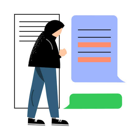 Hand drawn anonymous man hacker robbing money and stealing information via electronic technologies...