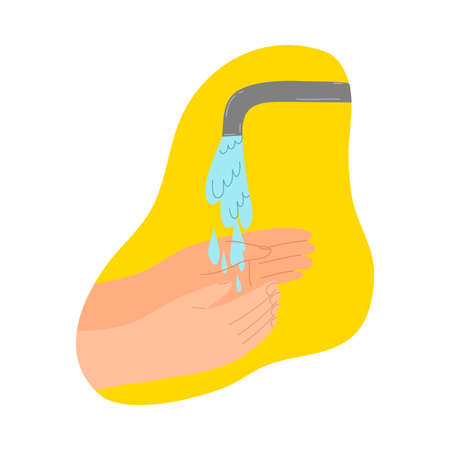 Hands washing with soap for protection from bacteria and infectionのイラスト素材