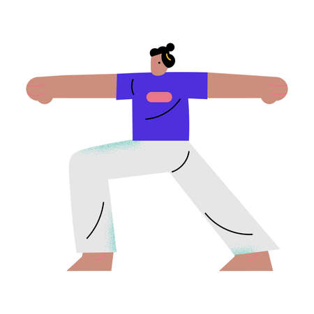 Young man making sport exercices at home during coronavirus epidemicのイラスト素材
