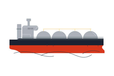 Cargo barge for oil and gas transportation after productionのイラスト素材