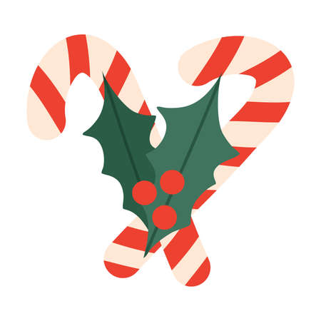 Traditional Christmas decorative red magic wands vector illustrationのイラスト素材