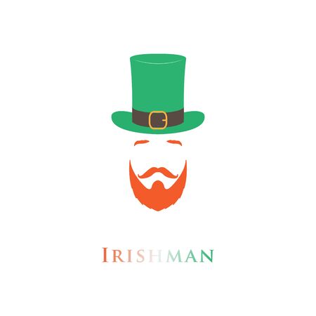 Vector flat irish man icon. Saint Patrick day.のイラスト素材