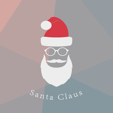 Vector hipster Santa Claus fashion silhouette with cool beard and glassesのイラスト素材