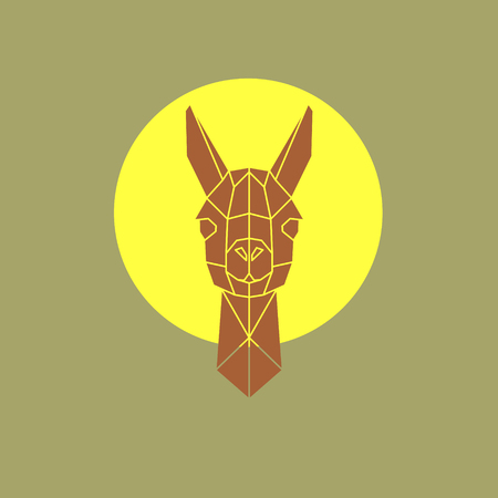 Vector illustration of head lama in geometry style.のイラスト素材