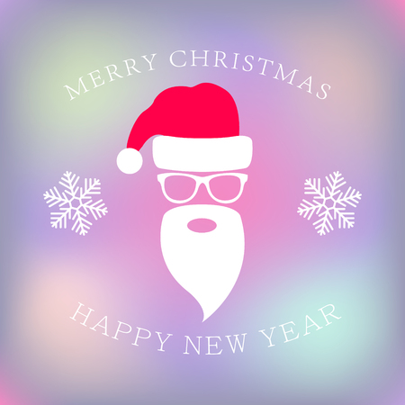 Christmas greeting card design with Santa Claus. Vector illustration.のイラスト素材