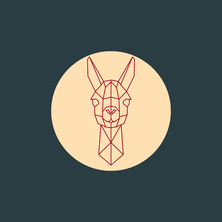 Vector sign abstract head of American Lama.のイラスト素材