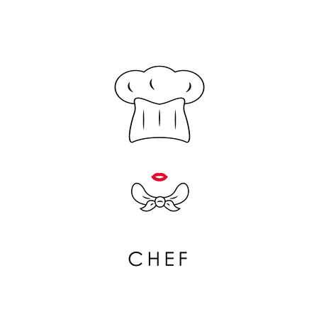 A female avatar of professions people. Female chef icon. Vector illustration.のイラスト素材