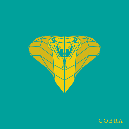 Polygonal yellow cobra icon. Geometry design. Vector illustration.のイラスト素材
