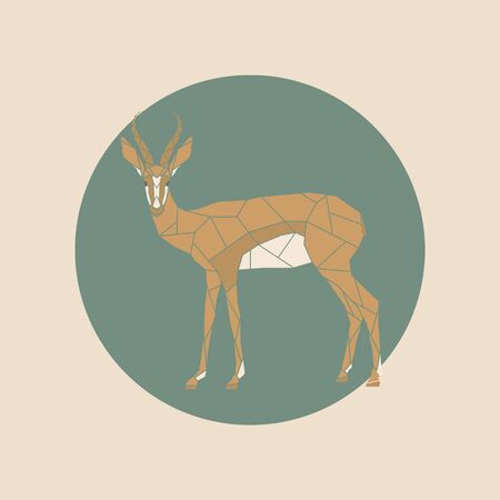 Vector antelope  in a polygon style.のイラスト素材