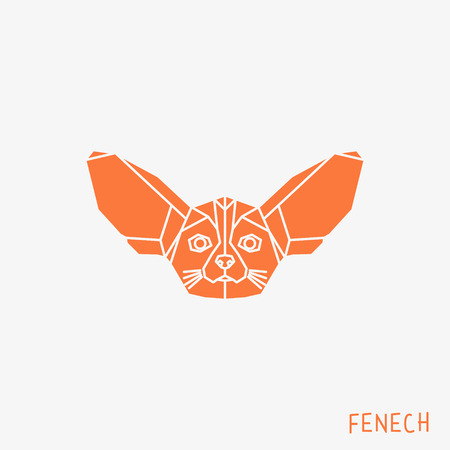 Low poly Fenech. Vector illustration Fox.のイラスト素材