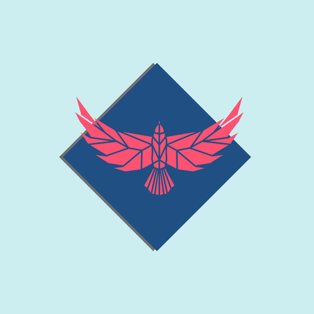 Eagle logo design. Polygonal background.のイラスト素材