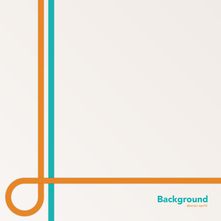 Abstract vector illustration with orange and blue lines and gradient background.のイラスト素材