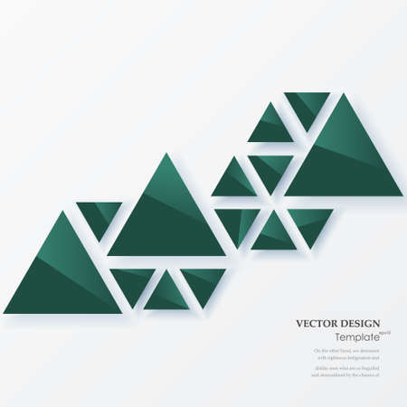 Abstract geometric background with green triangles. Vector illustration. Brochure design.のイラスト素材