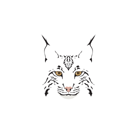 Lynx logotype. Head of lynx isolated vector illustration.のイラスト素材