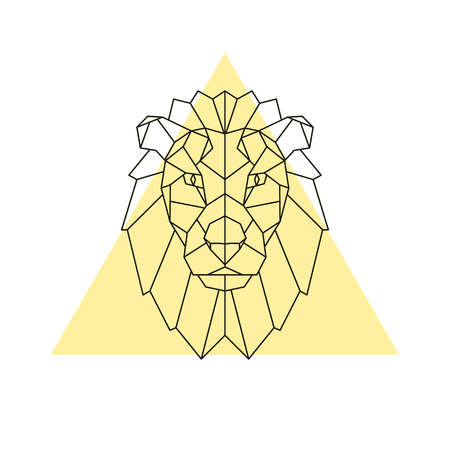 Lion head. Geometric style. Vector illustration.のイラスト素材