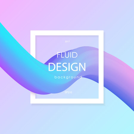 Abstract 3d colorful composition with smooth shapes. Multicolor gradient flowing streams. Liquid color paths. Vector illustration.のイラスト素材