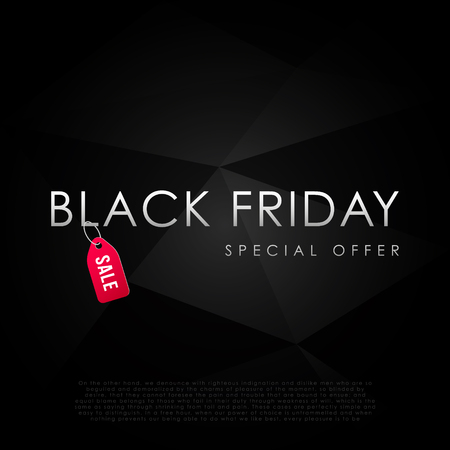 Black Friday, special offer, inscription design template. Black Friday banner. Vector illustration.のイラスト素材