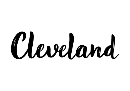 Cleveland. Hand-lettering calligraphy.のイラスト素材