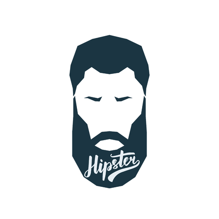 Avatar hipster with beard. Vector illustration.のイラスト素材