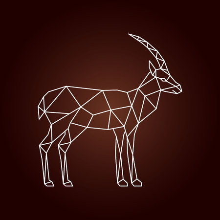 Polygonal illustration of a gazelle. Wild animal with side view. のイラスト素材